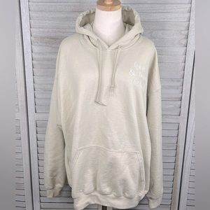 Pullover Hoodie Sweatshirt Disney Themed "Have Courage & Be Kind" Beige-XL